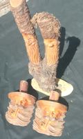 3 Stk. Holzschnitzereien, "Waldgeister"-Gesichter Handarbeit
