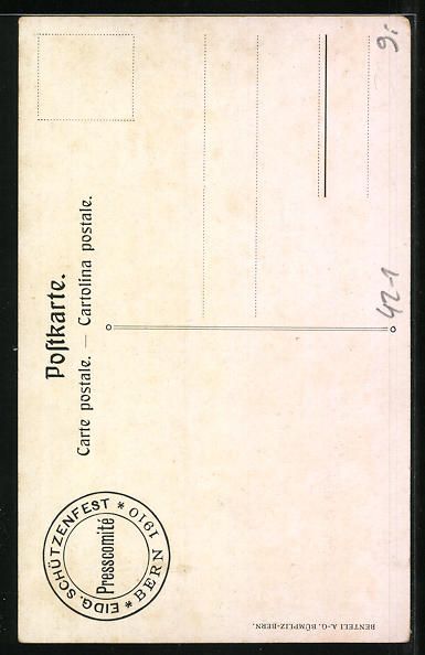 Ansichtskarten: Bern, Eidgenössisches Schützenfest 191 – Gebraucht aus Berlin von bartko-reher 1
