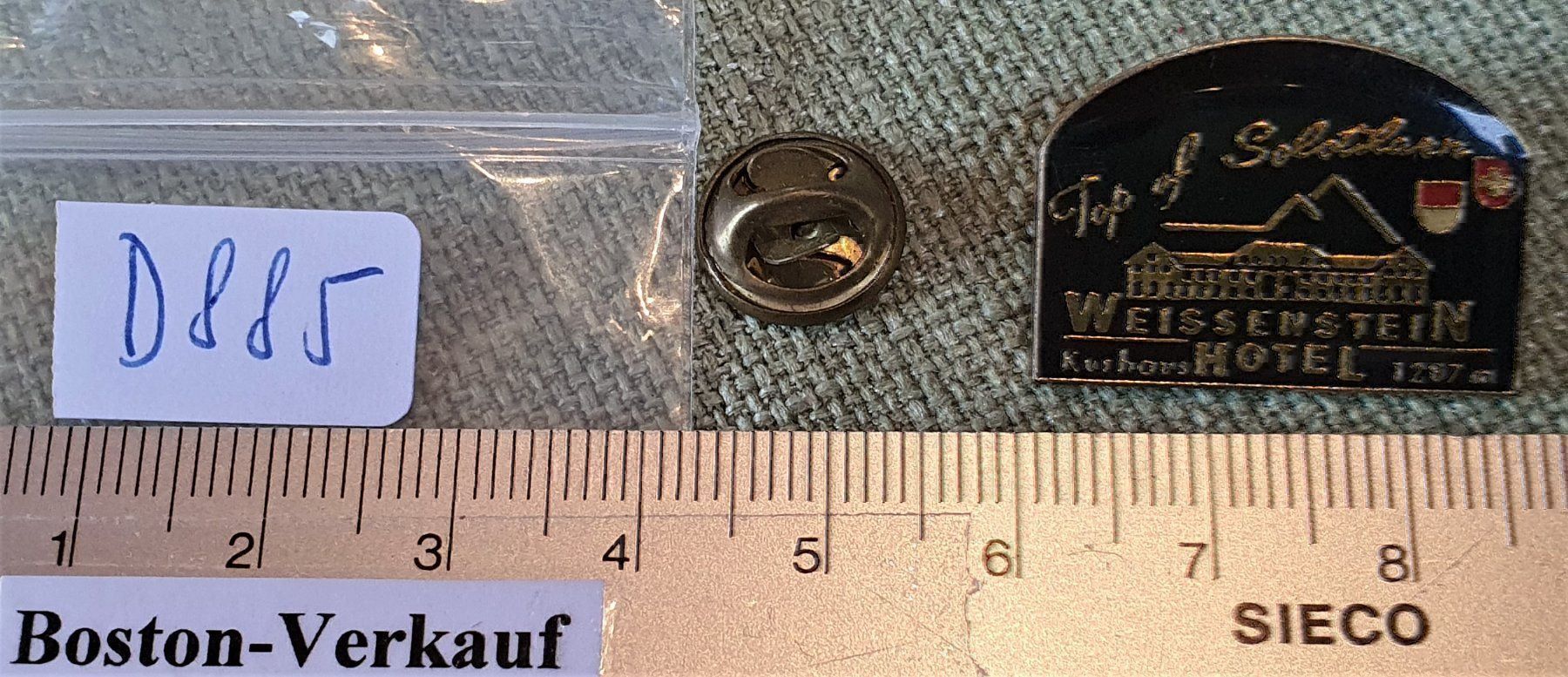 Ansichtskarten: D885 - Pin Weissenstein Hotel Solothurn – Gebraucht aus Reinach BL von Boston-Verkauf 2
