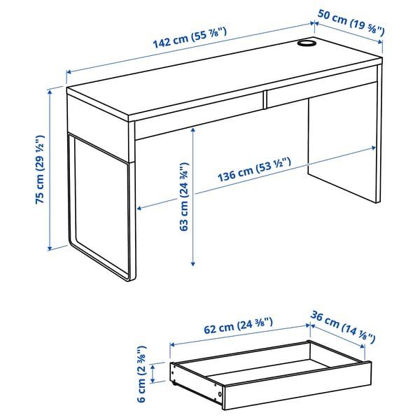 Ikea Scrivanie: MICKE Schreibtisch, schwarz – Usato da Chur venduto da Art_tha 2
