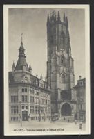 Carte Postale Fribourg, Cathédrale et Banque d'Etat (1930s)