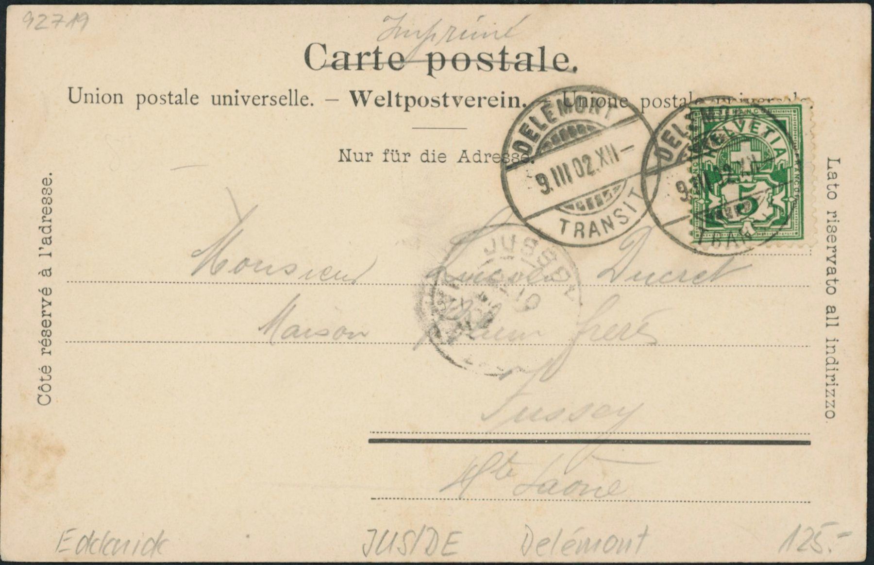 Cartoline postali: JUS Delémont - Markt – Usato da Schindellegi venduto da Jonathan77 1