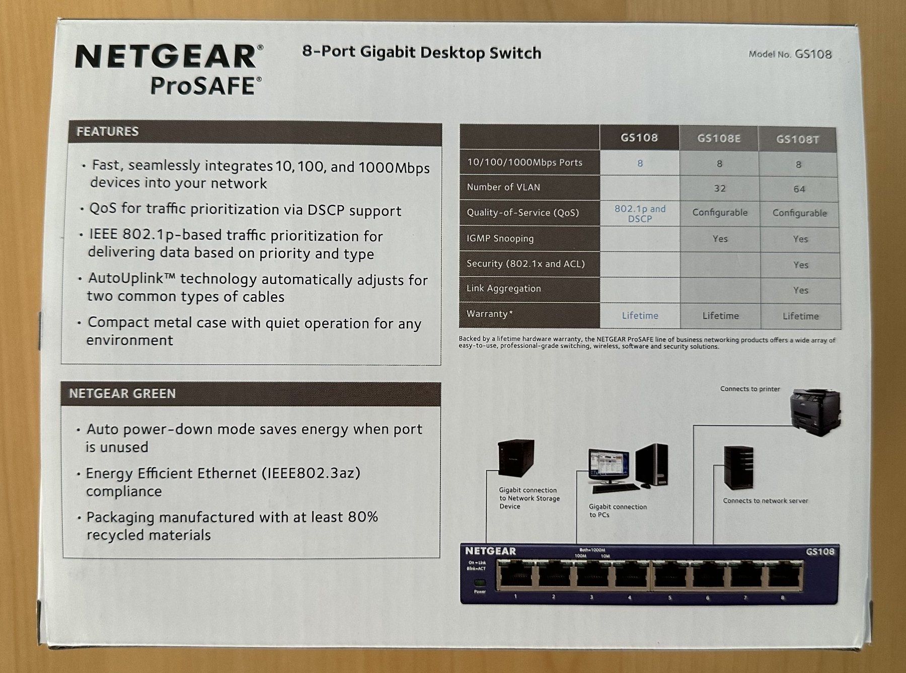Netgear Hubs & Switches: Netgear - Switch - GS108GE – Neuf avec emballage d'origine à Dielsdorf par Empowered 2