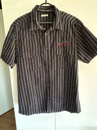 Herren kurzarm Hemd schwarz gestreift von Jack&Jones Gr. XL