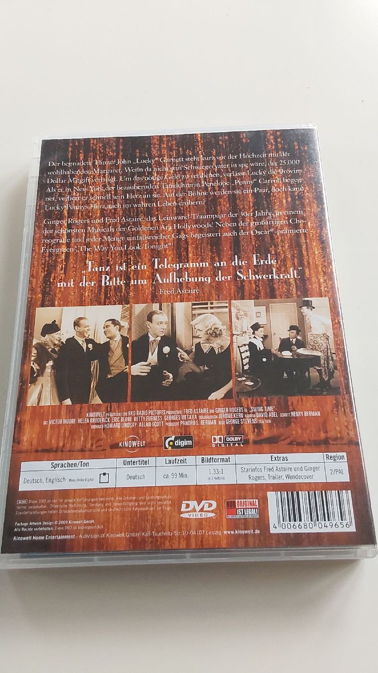 Tutti i DVDs: DVD Swing Time Fred Astaire Ginger Rogers neuwertig – Usato da Worb venduto da niklas2001 1