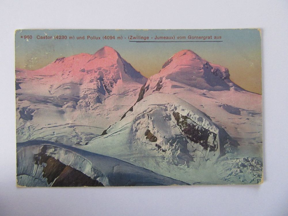 Castor und Pollux /ZwillingeJumeaux vom Gornergrat aus, gel Kaufen