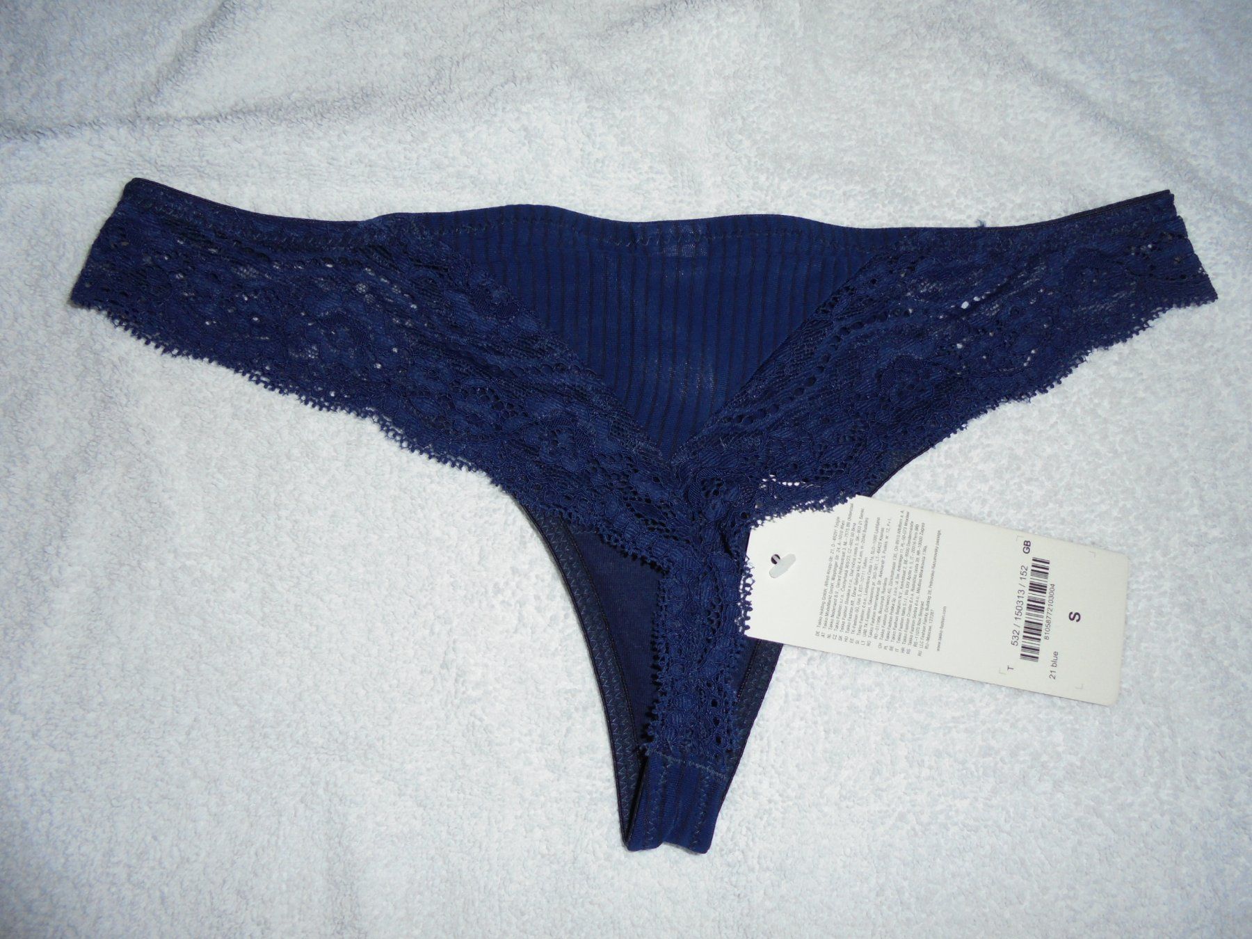 Altra biancheria intima: Neuer, dunkelblauer String Tanga mit Spitze, Grösse S – Nuovo (secondo la descrizione) da Aarau Rohr venduto da PinkSchwein 3