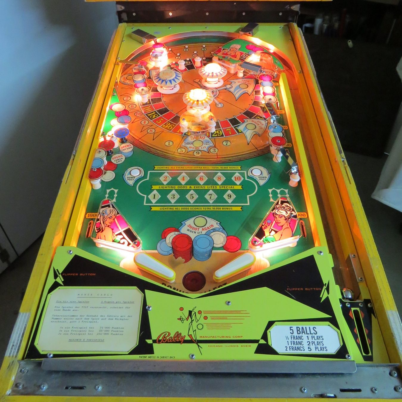 Flipper: Bally-Flipper " MONTE CARLO " – Usato da Oberlunkhofen venduto da Paco1 2