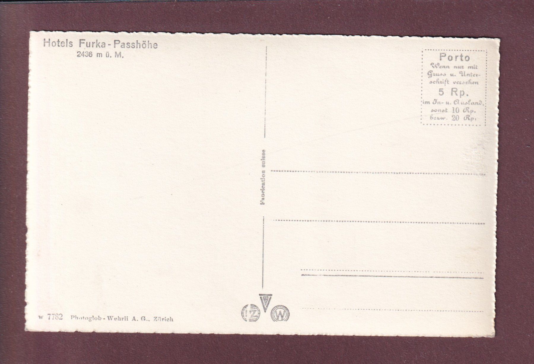 Cartoline postali: FURKA-PASSHÖHE – Usato da Pully venduto da nicecards 1