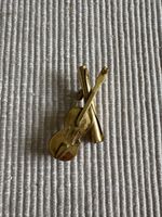 Violin Brooch Brass Vintage Musical Instrument Accessory