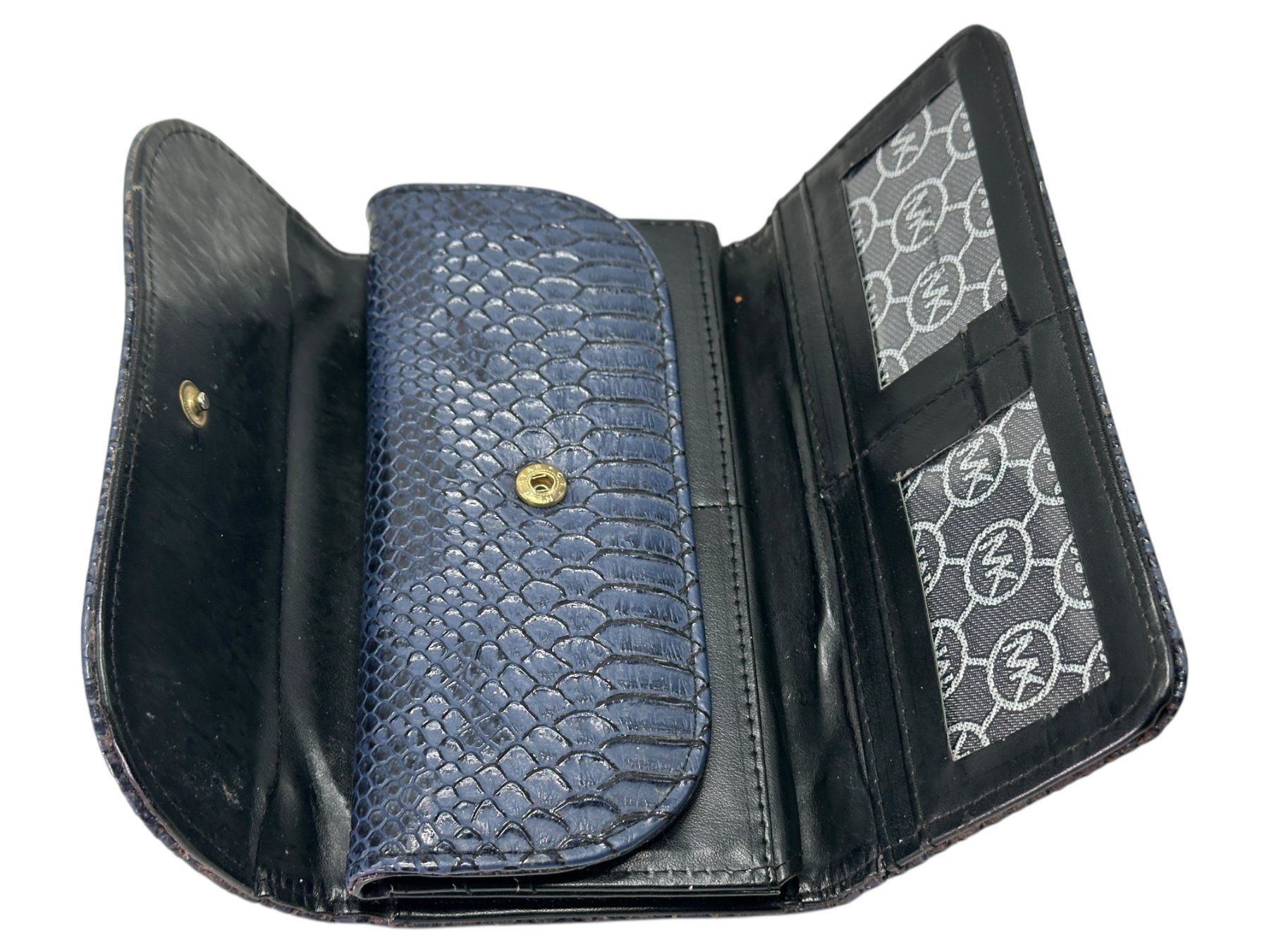 Michael Kors Portamonete: Grand portefeuille Michael Kors en cuir bleu effet python – Usato da Morges venduto da mod_q7tt 5