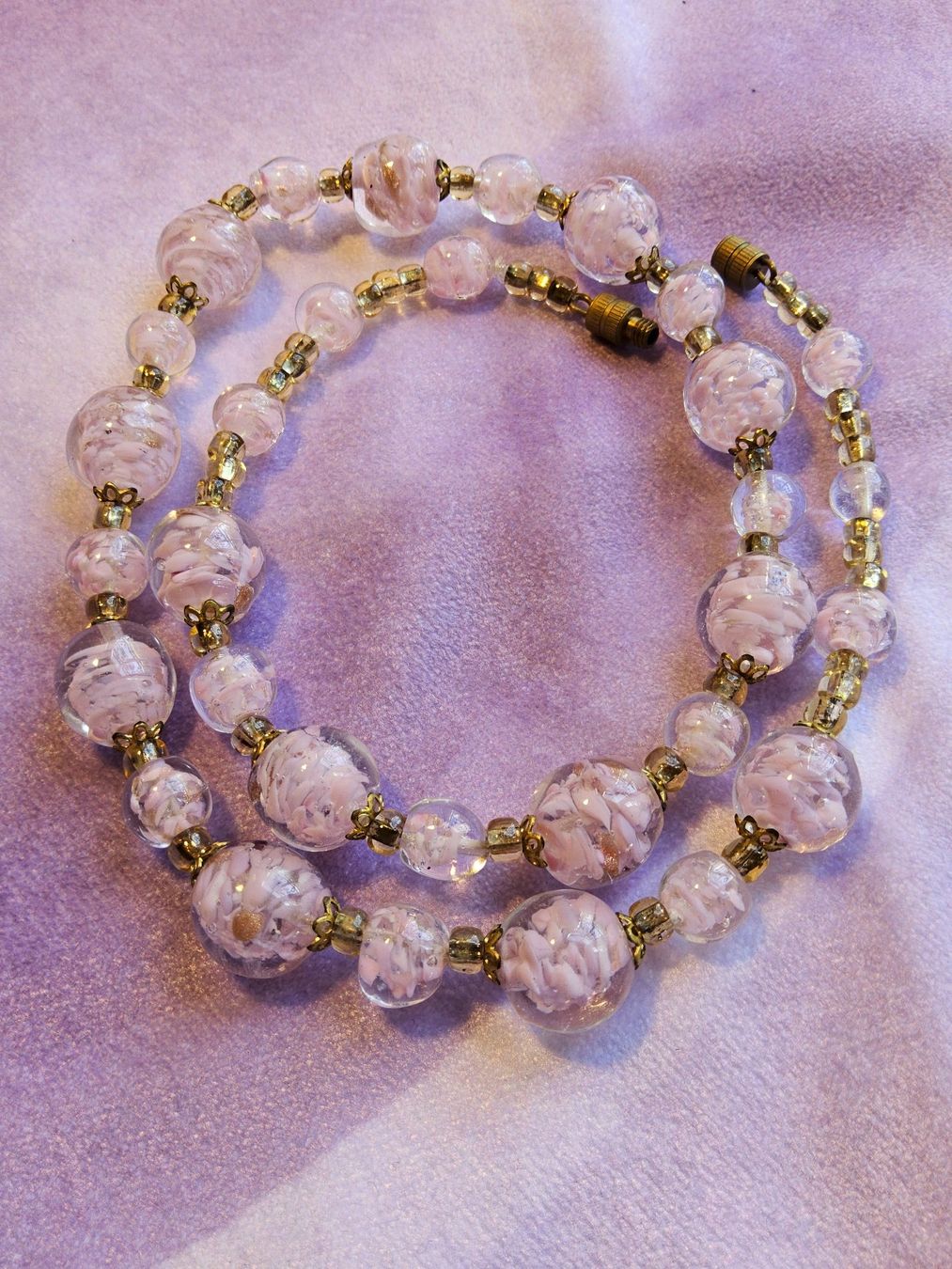 Murano Catenine: Vintage Rosa Murano Glas Halskette Collier – Usato da Zürich venduto da Aleick 7