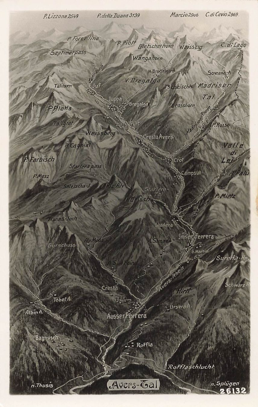 Cartoline postali: Avers-Tal Karte – Usato da Schwyz venduto da Seffi56