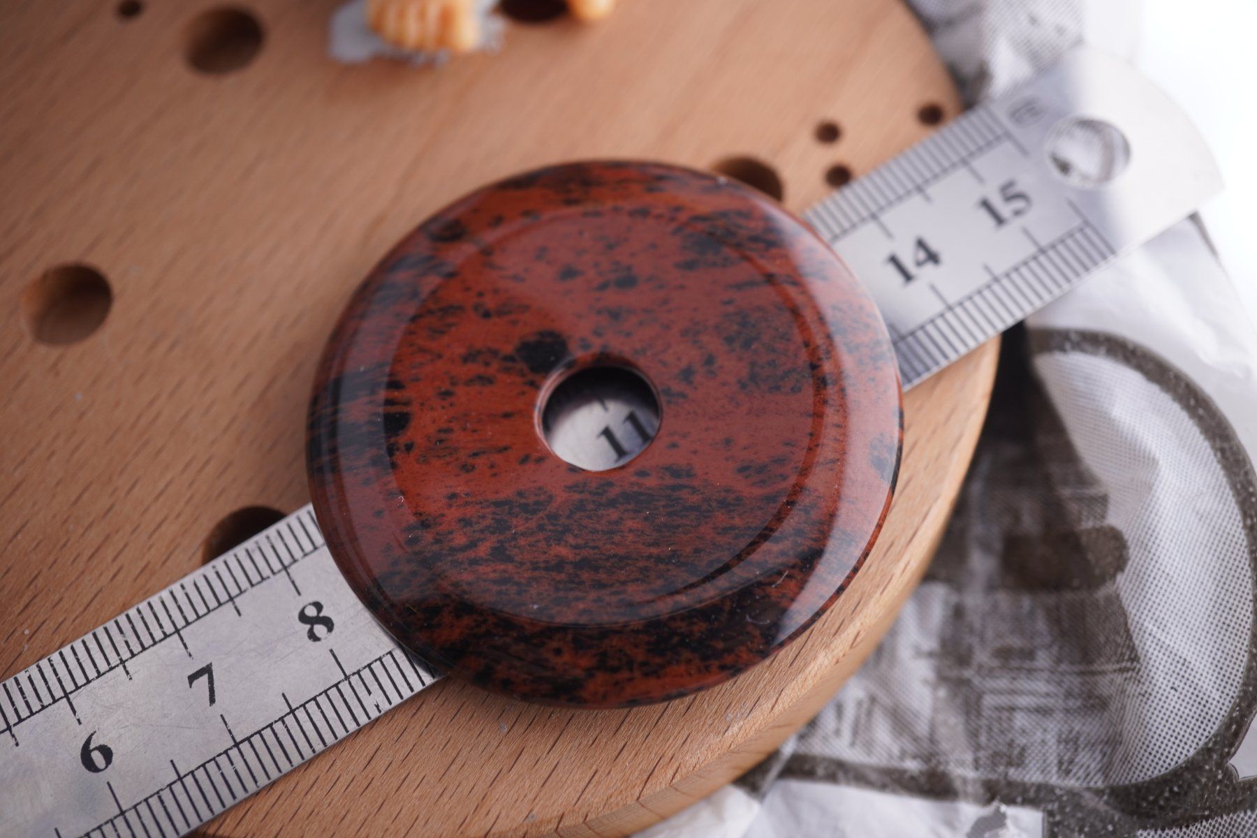 Minerali & Pietre curative: Obsidian    Donut   pi Scheibe      50mm Ab 1.- – Nuovo e nell'imballaggio originale da Eschenbach SG venduto da topstone 5