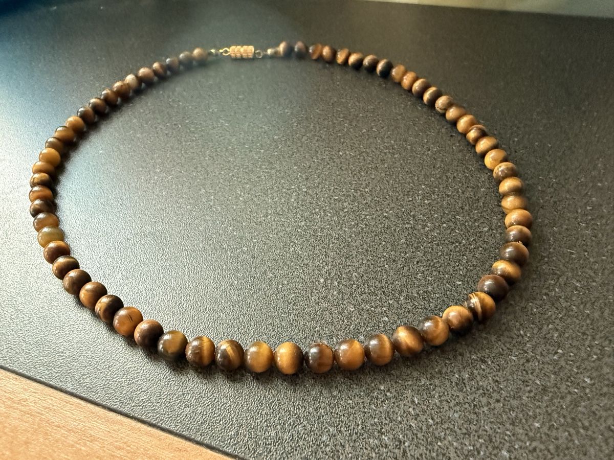 Catenine: Vintage Halskette mit Tigeraugensteinen – Usato da Lamone venduto da LaCantinaMagica 2