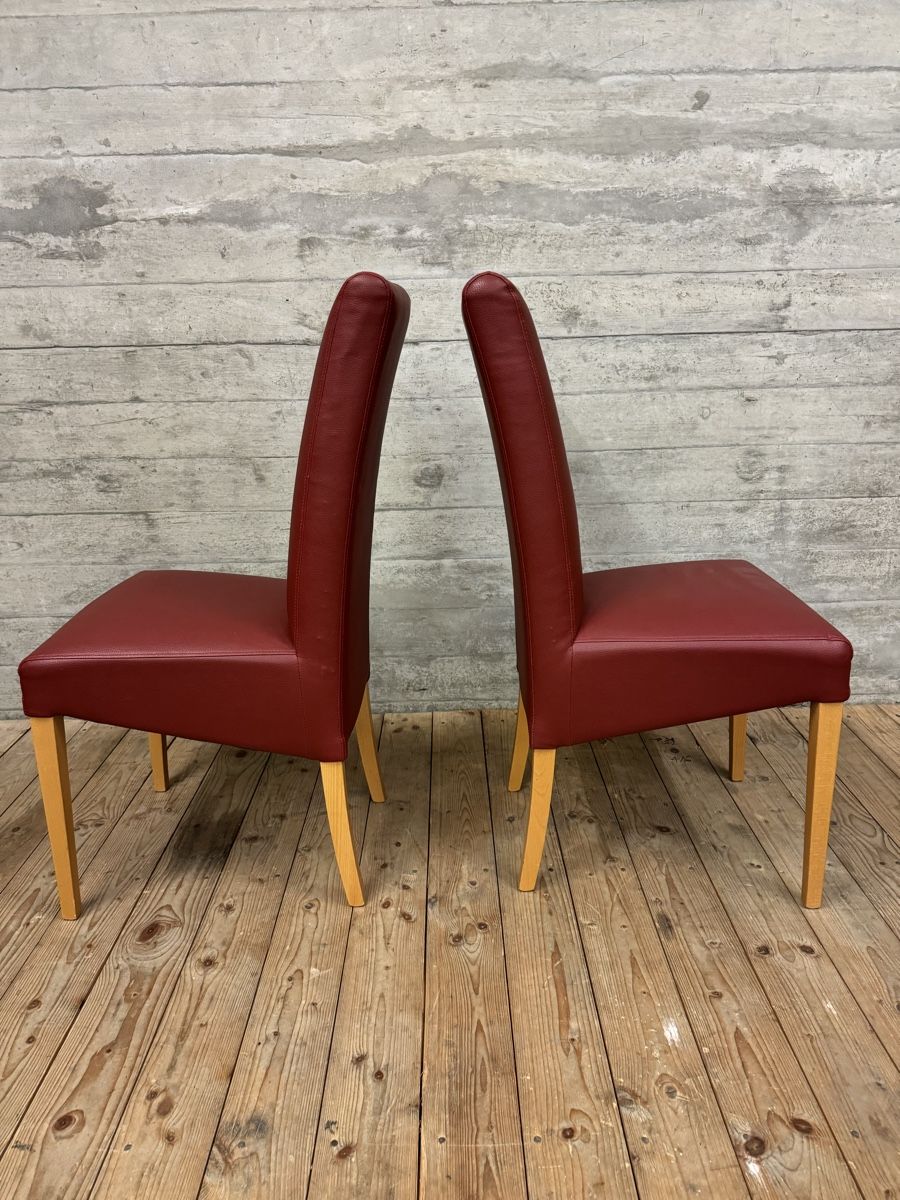 Stühle: 2 hochwertige Lederstühle, bordeauxrot – Gebraucht aus Münchenstein von Eclipse6 1