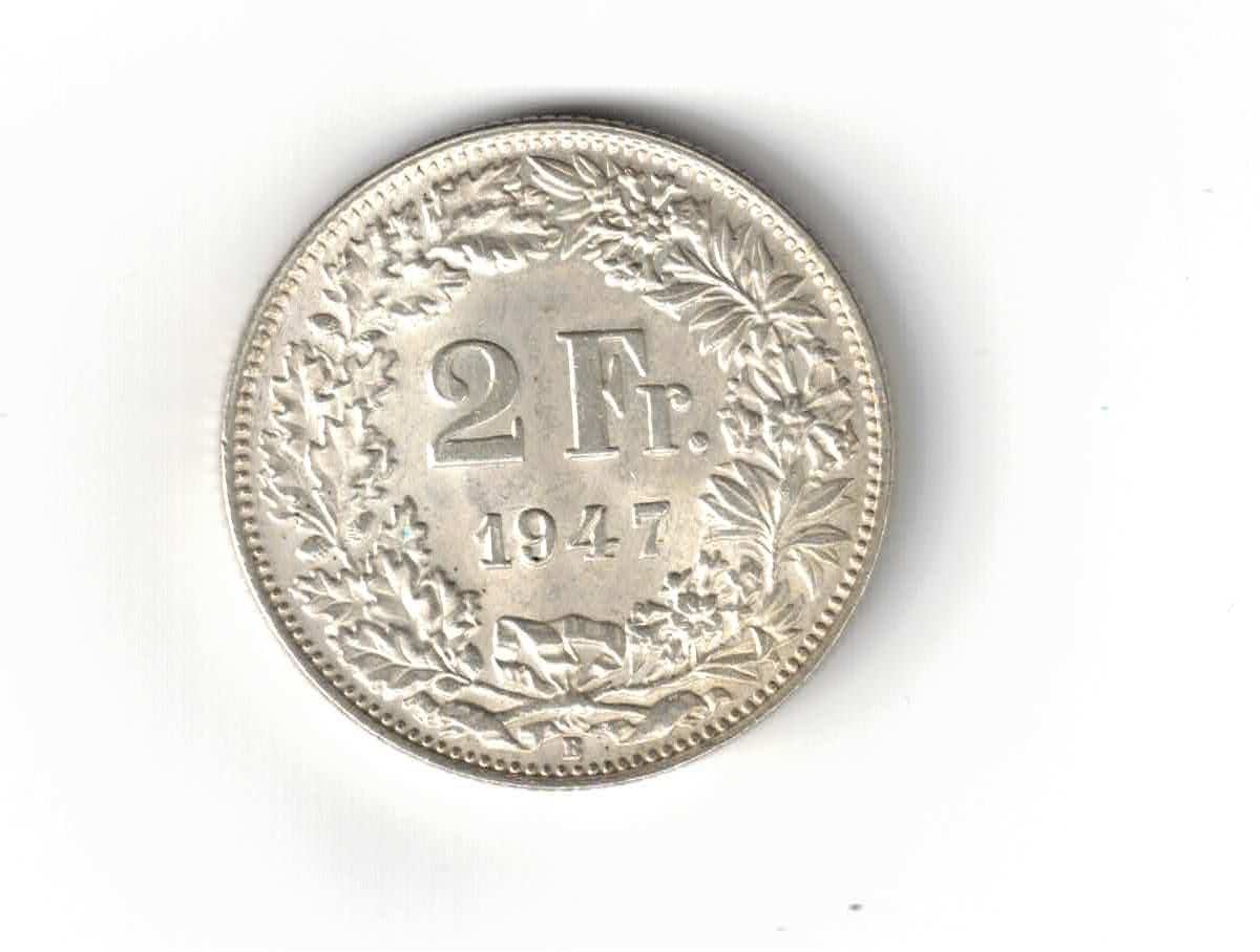 Tutti le monete: Fr. 2.- 1947 Silber unz. – Usato da Bottmingen venduto da Golferin