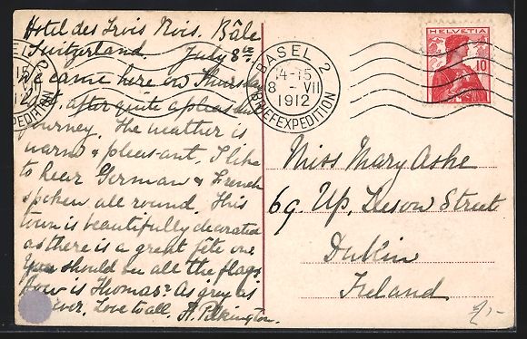 Cartoline postali: AK Basel, Wettsteinbrücke mit Münster – Usato da Berlin venduto da bartko-reher 1