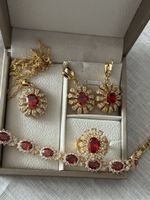 Ensemble de bijoux plaqué or rouge s925 et blanc 5 pièces