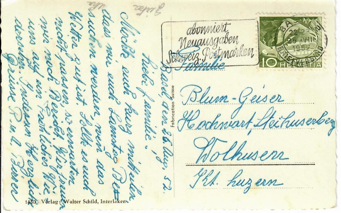 Cartoline postali: Brienz – Usato da Hochdorf venduto da Ziegel-16 1