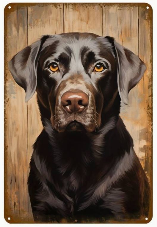Insegne: Aluschild schwarzer Labrador – Nuovo e nell'imballaggio originale da Langenbruck venduto da Gumsi