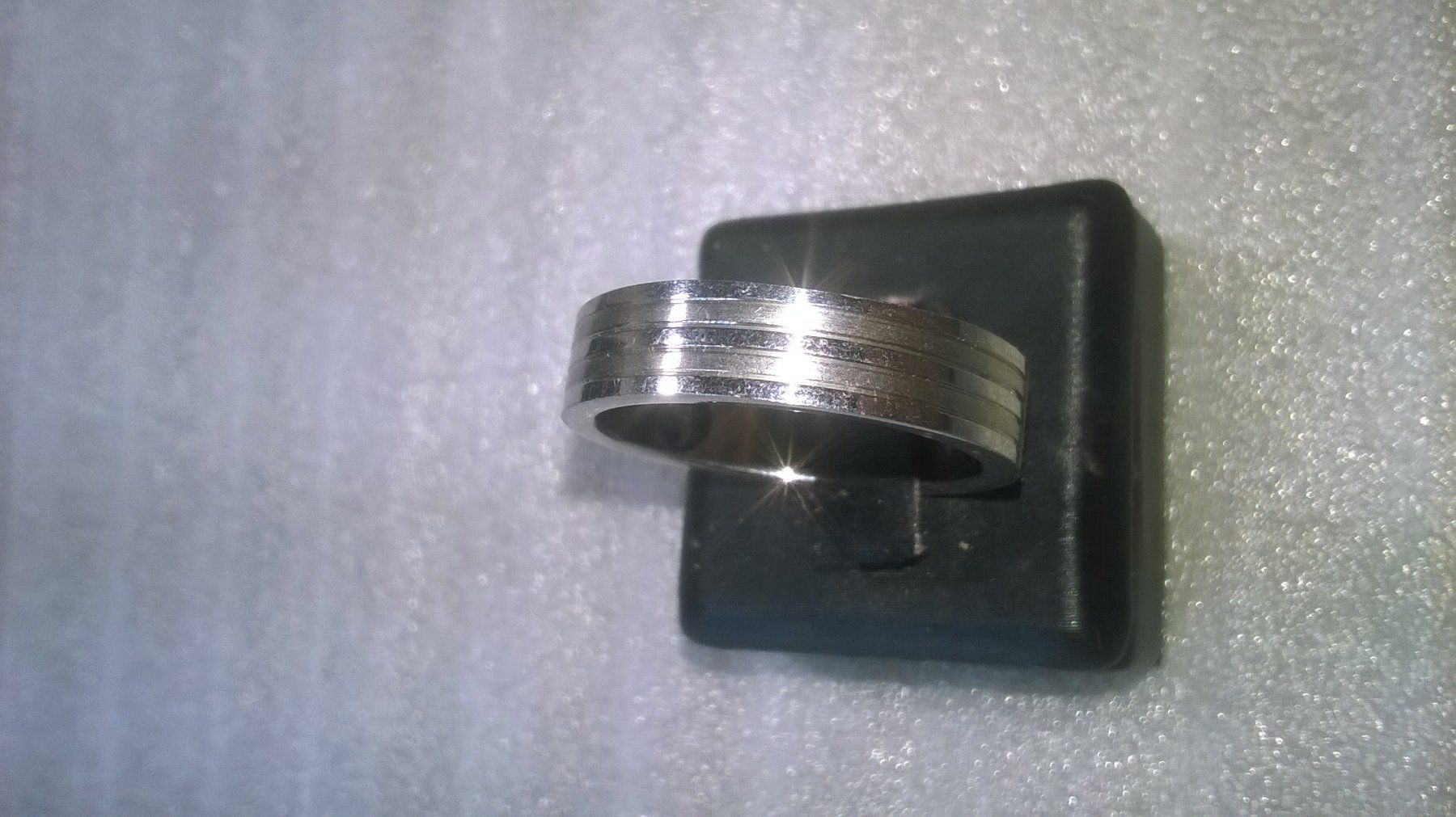 Anelli: ring edelsthal,,silber farbe ,,matte und glanzig – Nuovo (secondo la descrizione) da Basel venduto da bijoutrie_4 2