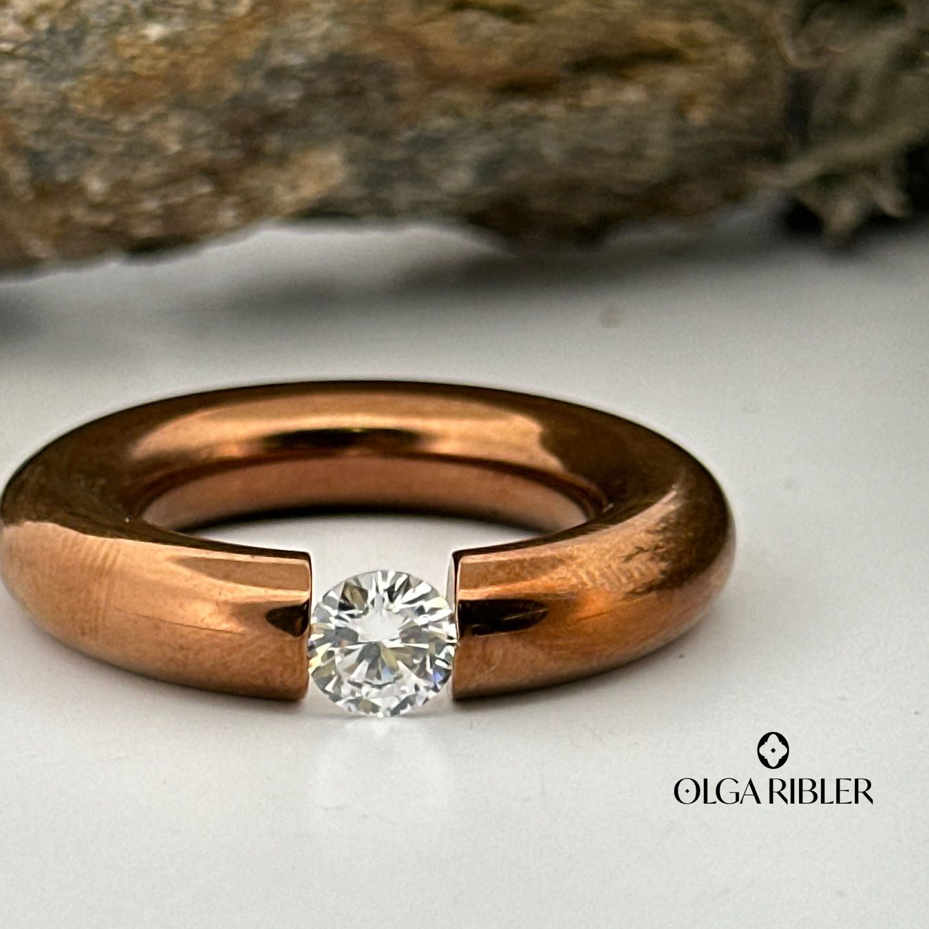 Olga Ribler Anelli: Edelstahl 6 mm  Ring mit Zirkonia Gr 62 – Nuovo (secondo la descrizione) da Luzern venduto da Schmuckoutlet 3