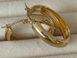 Luxus Elegante Creolen Ohrschmuck Ohrstecker Farbe Gold