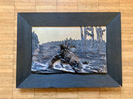 Reliefbild mit Jagd-Sujet von Wilhelm Zoll