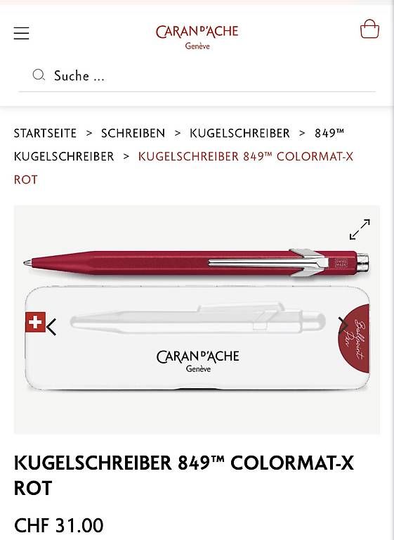 Caran D'Ache Penna & Evidenziatori: KUGELSCHREIBER 849 COLORMAT-X Rot – Usato da Zürich venduto da car_9sdb