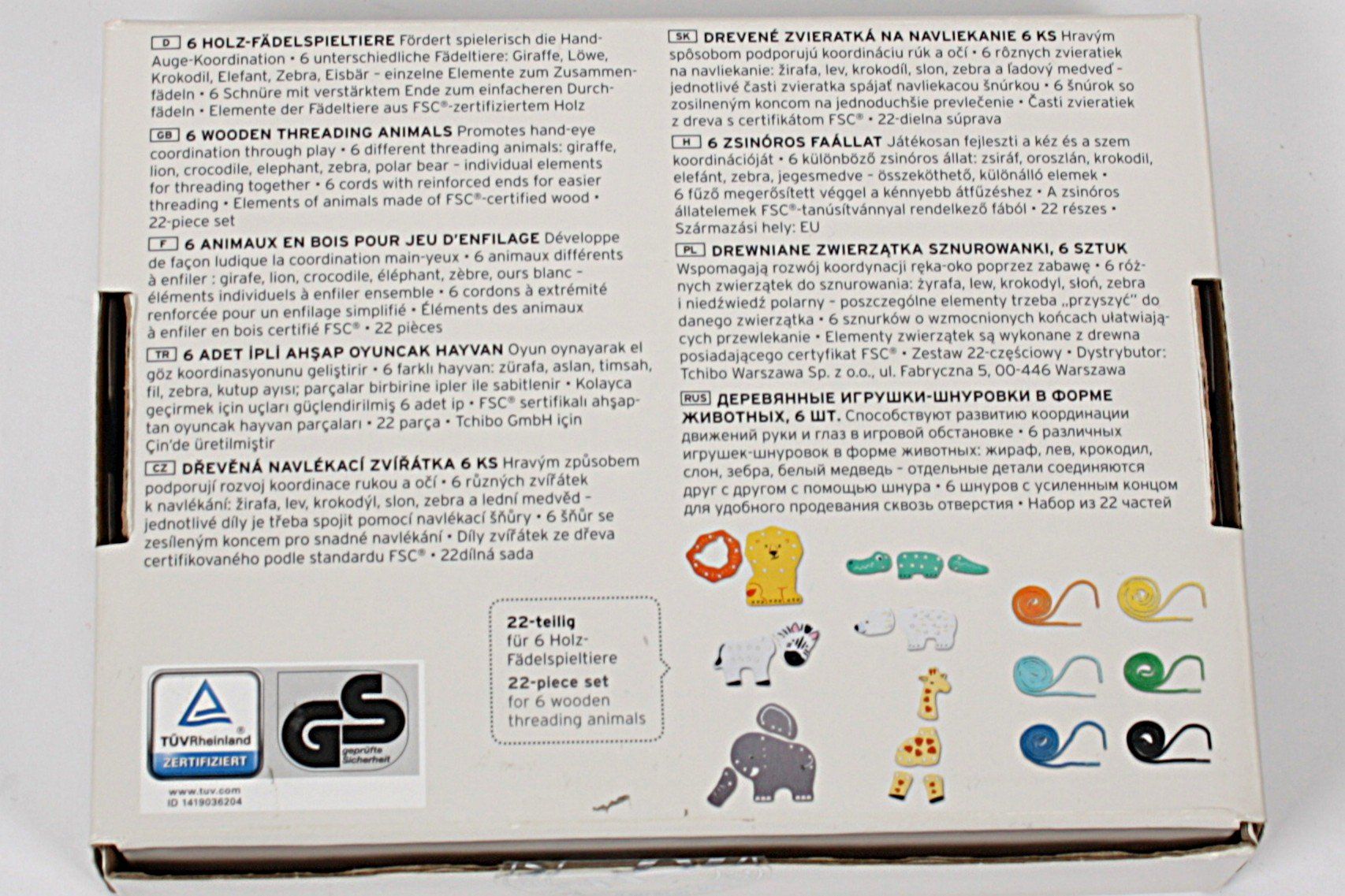 Tchibo Giocattoli: Tchibo 6 Holz-Fädelspieltiere – Usato da Zollikofen venduto da Restwert_Zollikofen 2