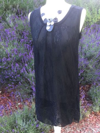 Tunique/Robe noire dentelles CHRIS LINE, taille M, NEUF
