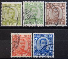 Island Kat. 99-103 gest. 1921 Kat. 65 Euro