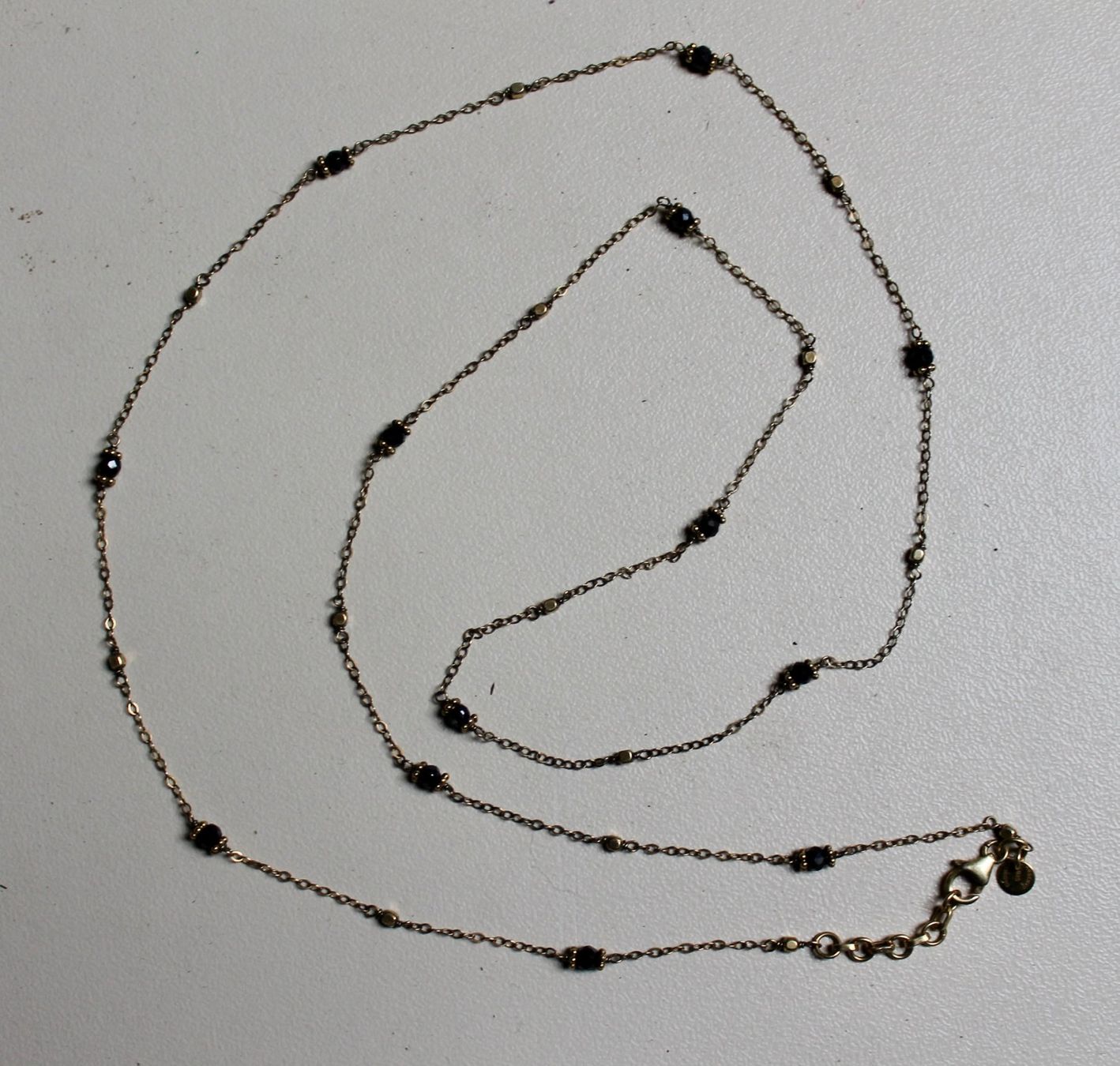 Catenine: Lange Kette, Silber vergoldet mit Onyx – Nuovo (secondo la descrizione) da Kirchlindach venduto da hekilida 4