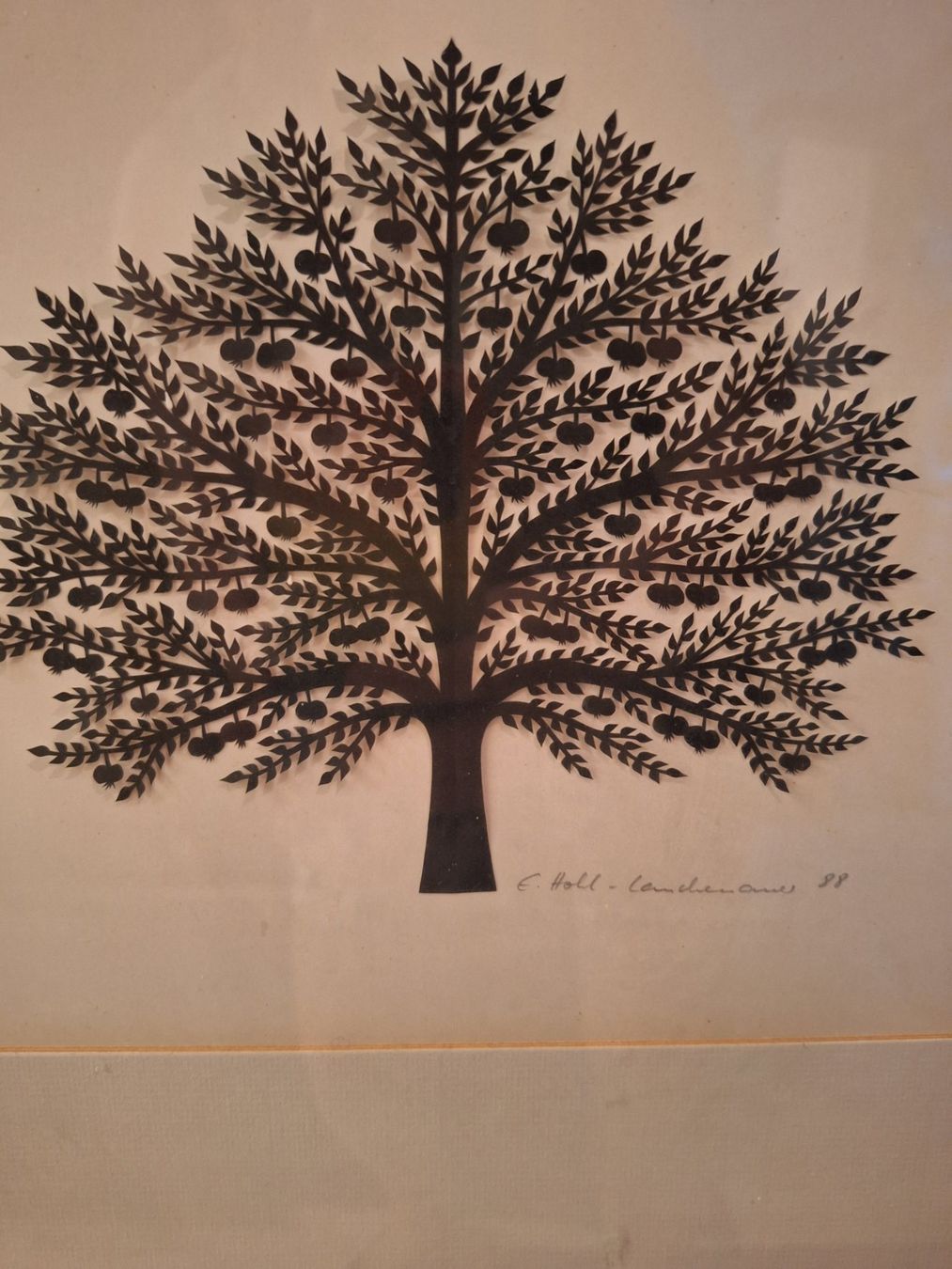 Grafica & Litografie: Scherenschnitt Apfelbaum - Elsi Hohl-Lauchenauer, signiert – Usato da Oftringen venduto da isa_5cwl