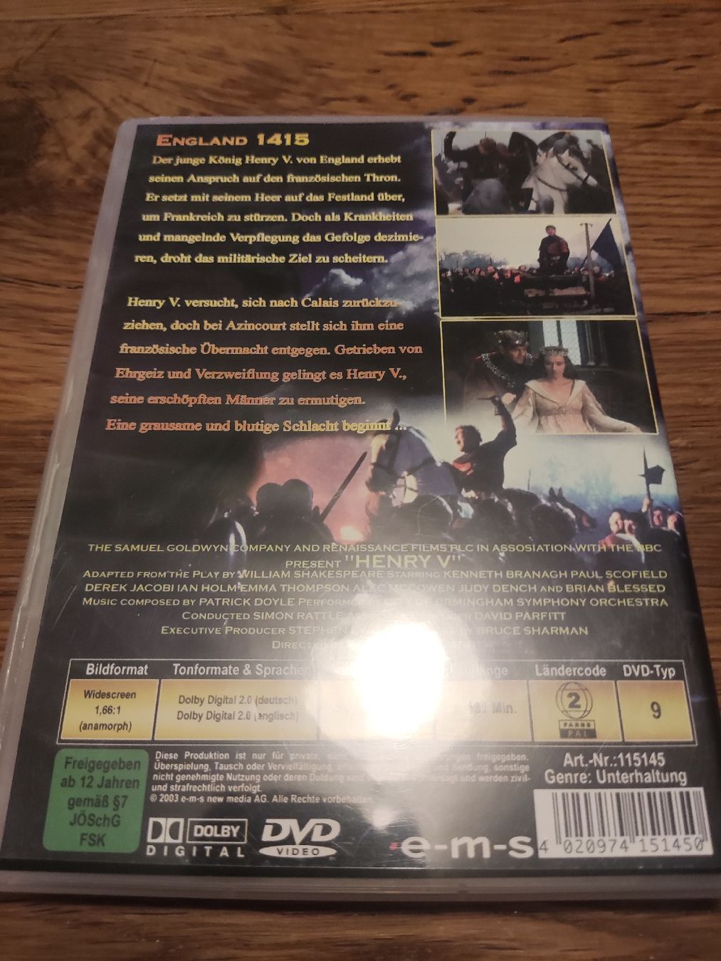 Tutti i DVDs: Henry V - mit Emma Thompson (DVD) – Usato da Oberembrach venduto da giu_7ksd 1