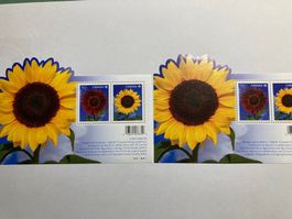 2 Briefmarkenblocks Sonnenblumen Kanada, Jahr 2011