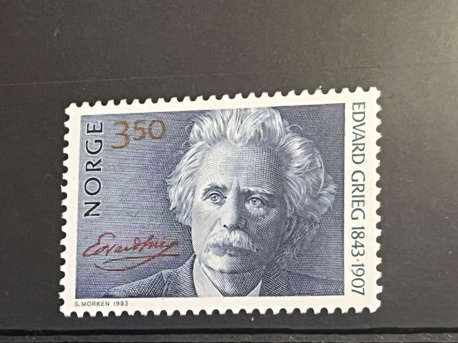 Alle Briefmarken: Briefmarke Norwegen Edward Grieg – Neu und originalverpackt aus Zürich von engebrunau