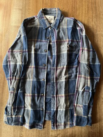Hollister Hemd kariert blau grau