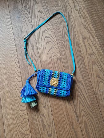 Umhängetasche Maliparmi blau gehäkelt