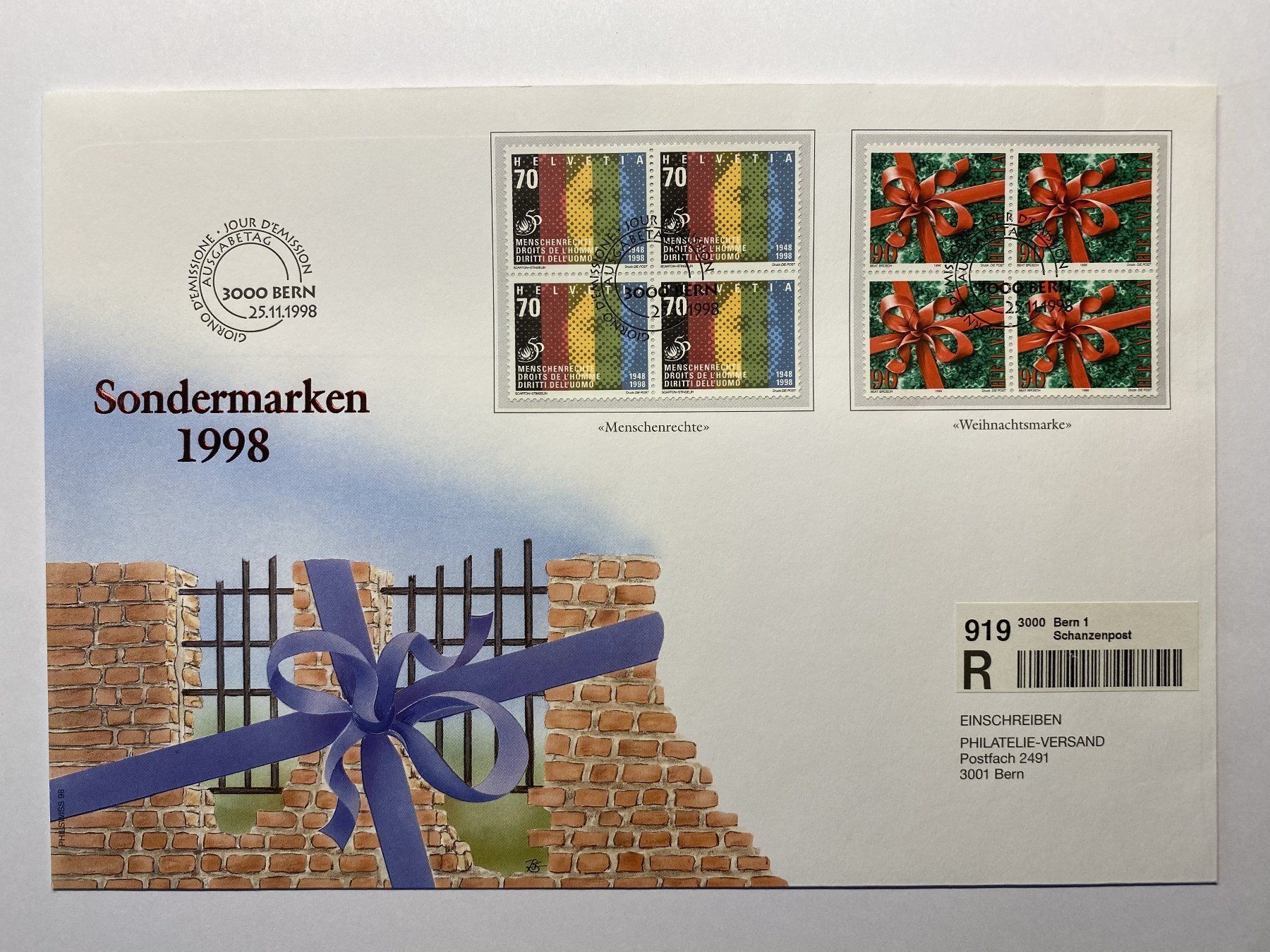Alle Briefmarken: FDC Grossbrief Sondermarken 1998 ET – Neu (gemäss Beschreibung) aus Kirchenthurnen von Scherzengel
