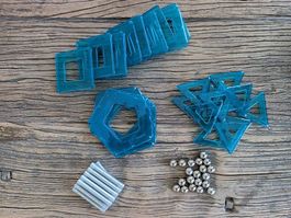 Geomag Panels - Metallic Magnetstäbe & blaue Panels