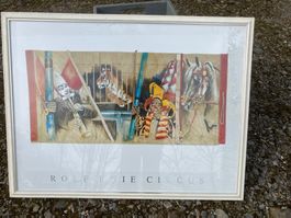 Zirkus Rolf Knie 78 Lithographie gerahmt, Top Zustand!