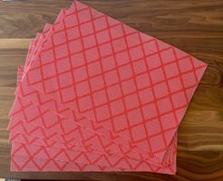10er Set Platzsets, Tischsets, rot/weiss gemustert,neuwertig