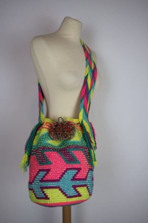 Boho / Ethno handgefertigte Mochila Wayuu Tasche Kolumbien