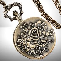 🌹Vintage Taschenuhr mit Rosenmotiv – Perfektes Geschenk! 💖