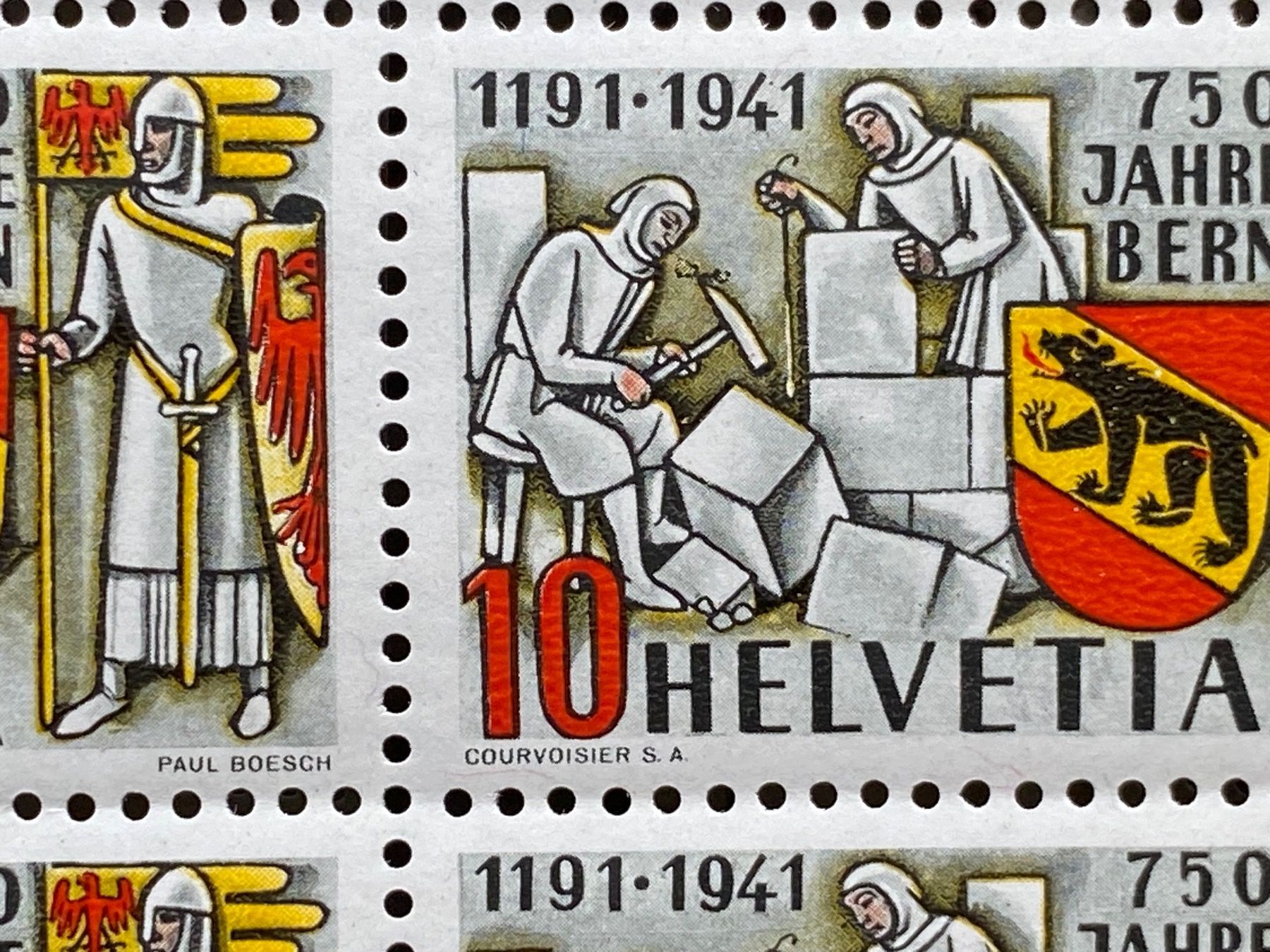Tutti i francobolli: 253, Bogen, Rückseite **, Druckverschiebung, Spinne, etc – Usato da Aarau venduto da hilde47 1