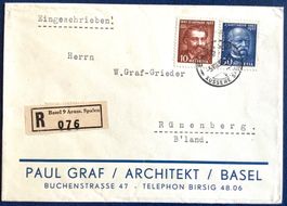 1932 / R Brief / 50 Jahre Gotthard - Basel / Rünenberg