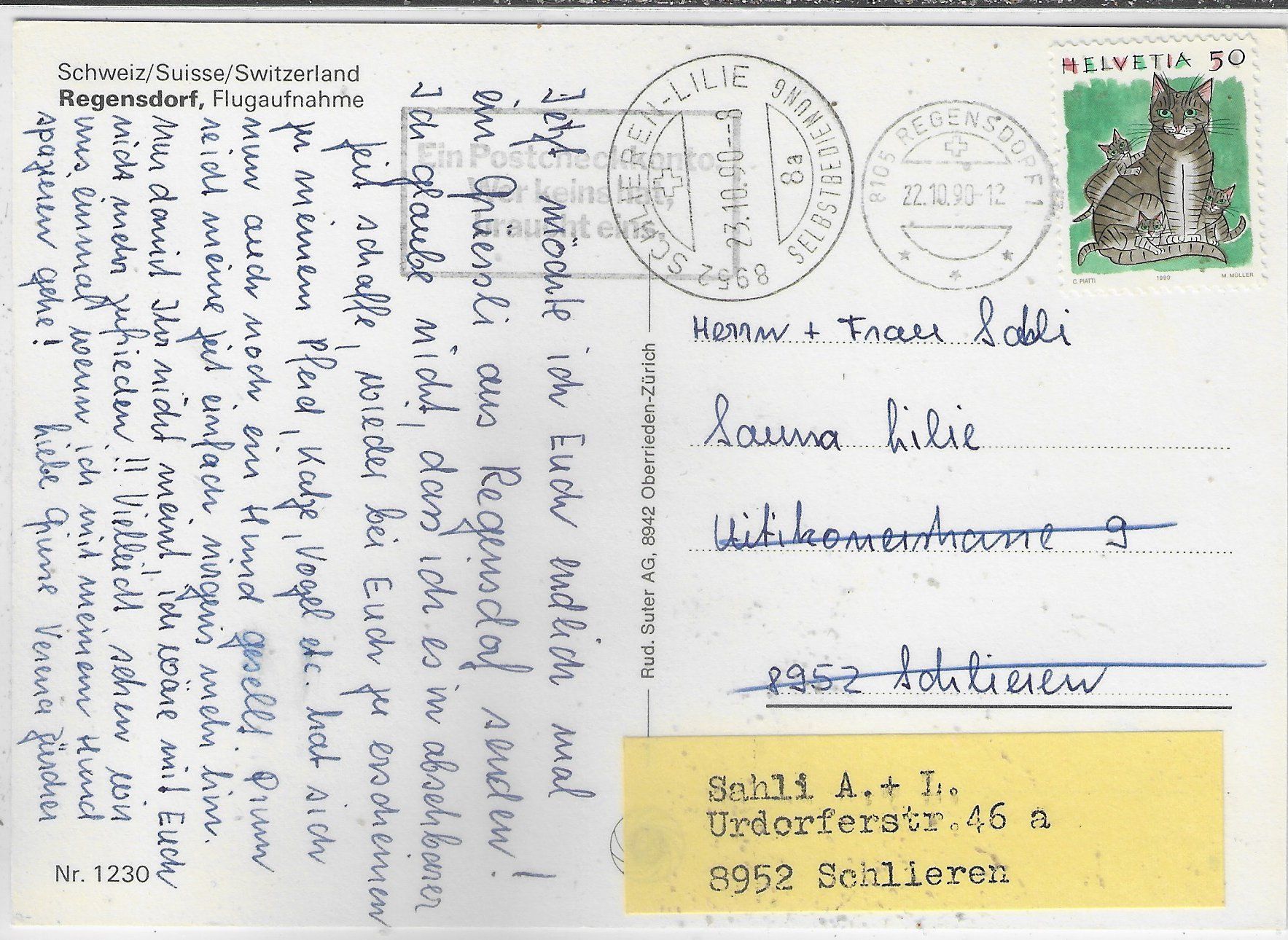 Cartoline postali: Flugaufnahme Regensdorf – Usato da Ettingen venduto da Kartenplanet 1
