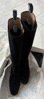 Elegante Wildleder Stiefel, schwarz, Grösse 39.5 - neuwertig